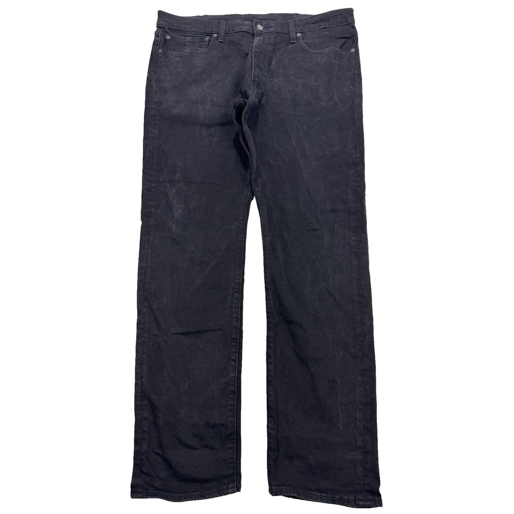 Levis 512 Premium Jeans Men 38x32‎ Black Slim Taper Leg Distressed Denim